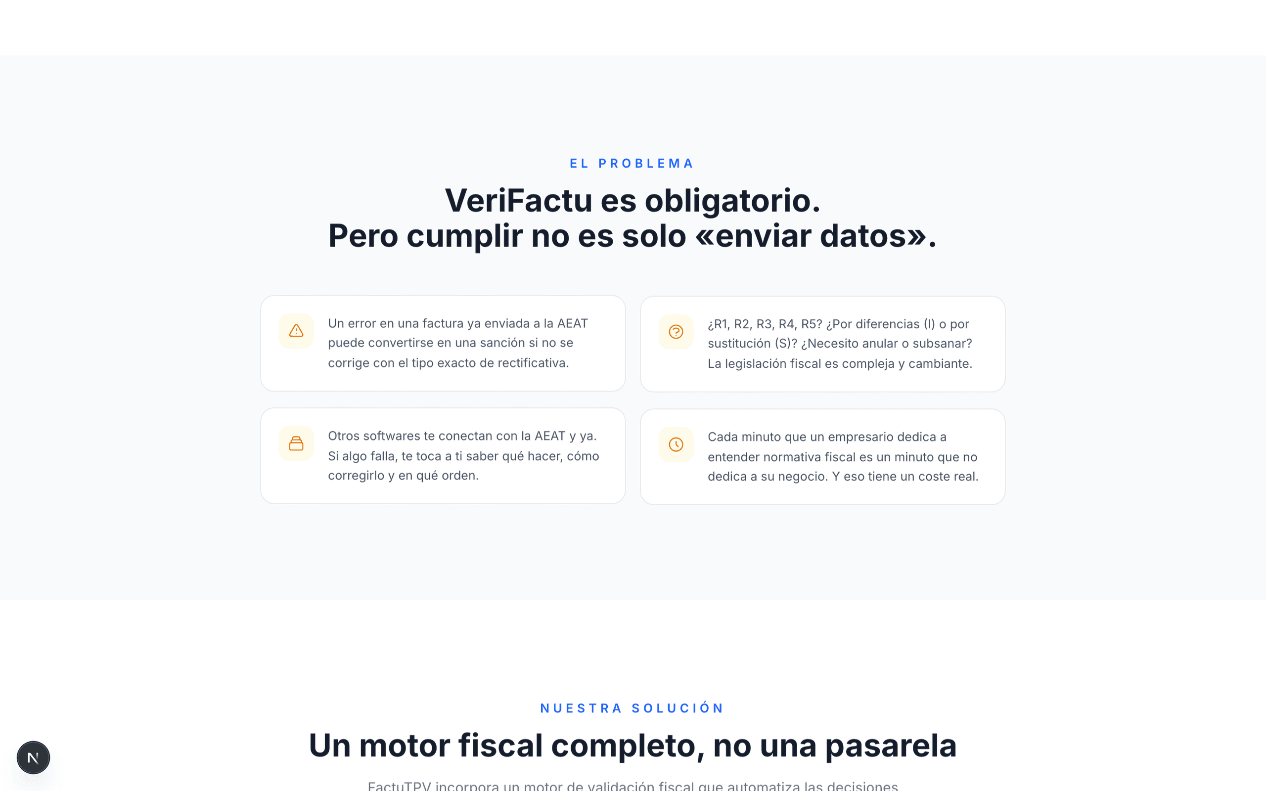 Detalle del problema fiscal y los cuatro dolores que resuelve el motor