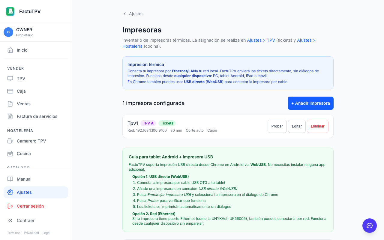 Inventario de impresoras configuradas